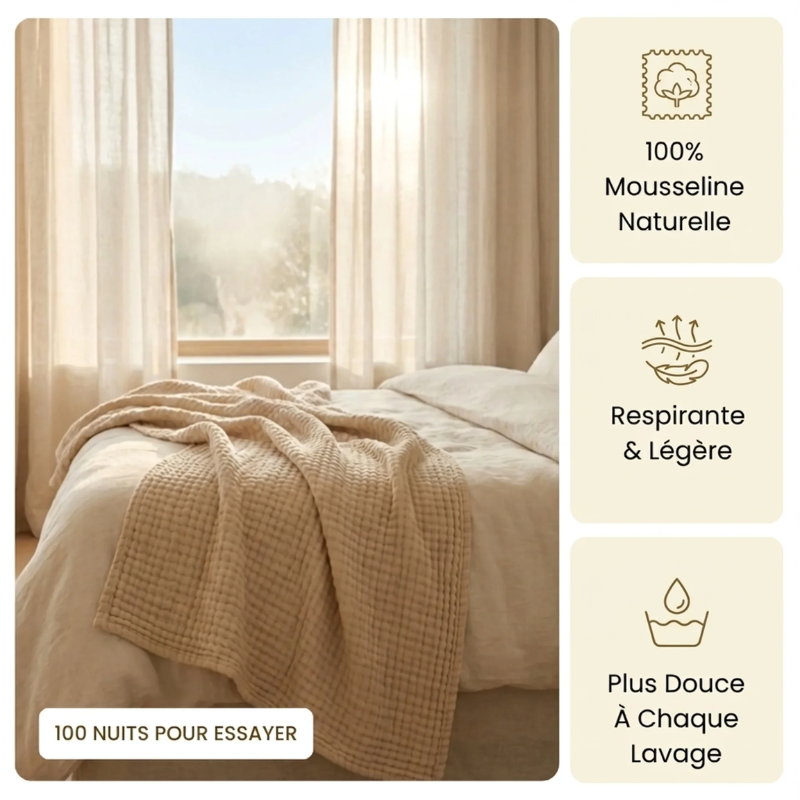 La Couverture 100% Mousseline de Coton